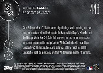2016 Topps Now #446 Chris Sale Back