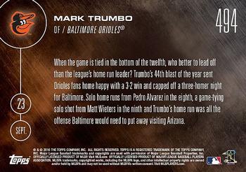 2016 Topps Now #494 Mark Trumbo Back