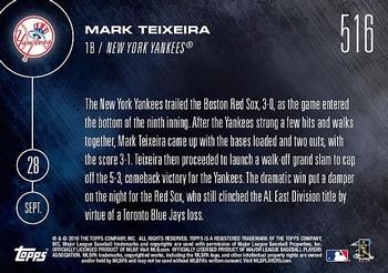 2016 Topps Now #516 Mark Teixeira Back