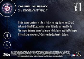 2016 Topps Now #559 Daniel Murphy Back