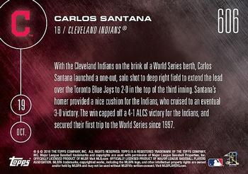 2016 Topps Now #603 Carlos Santana Back