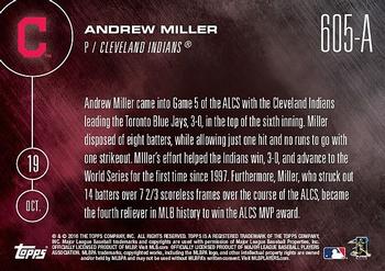 2016 Topps Now #605-A Andrew Miller Back