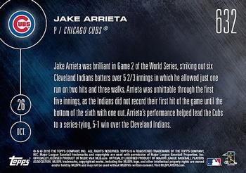 2016 Topps Now #632 Jake Arrieta Back