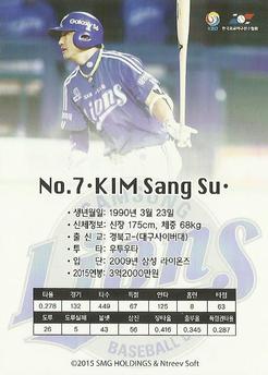 2015-16 SMG Ntreev Super Star Gold Edition #SBCGE-071-N Sang-Soo Kim Back