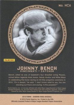 2016 Panini Diamond Kings - Heritage Collection #HC6 Johnny Bench Back