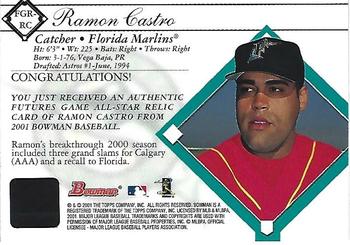 2001 Bowman - Futures Game Relics #FGR-RC Ramon Castro Back