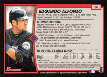 2001 Bowman - Gold #28 Edgardo Alfonzo Back