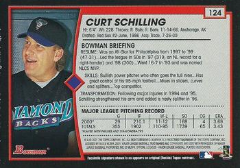 2001 Bowman - Gold #124 Curt Schilling Back