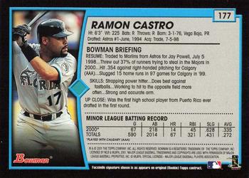2001 Bowman - Gold #177 Ramon Castro Back