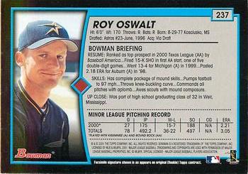 2001 Bowman - Gold #237 Roy Oswalt Back