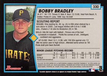 2001 Bowman - Gold #330 Bobby Bradley Back