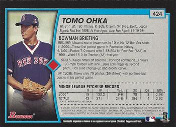 2001 Bowman - Gold #424 Tomo Ohka Back