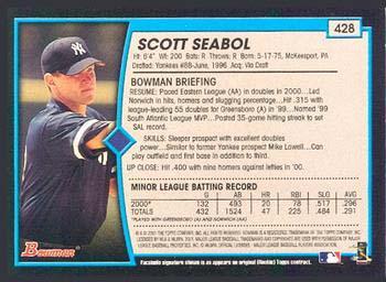 2001 Bowman - Gold #428 Scott Seabol Back