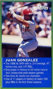 1997 Wheaties Cereal  All-Stars #NNO Juan Gonzalez Front