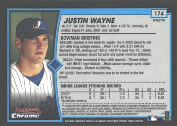 2001 Bowman Chrome - X-Fractors #174 Justin Wayne  Back