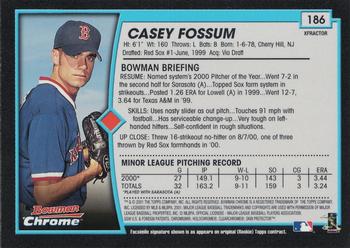 2001 Bowman Chrome - X-Fractors #186 Casey Fossum  Back