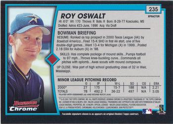 2001 Bowman Chrome - X-Fractors #235 Roy Oswalt  Back
