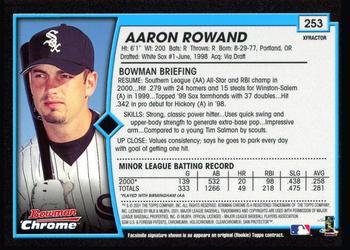 2001 Bowman Chrome - X-Fractors #253 Aaron Rowand  Back