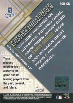 2001 Bowman Draft Picks & Prospects - Futures Game Relics #FGR-CG Chris George  Back