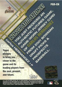 2001 Bowman Draft Picks & Prospects - Futures Game Relics #FGR-CH Carlos Hernandez  Back