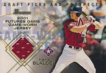 2001 Bowman Draft Picks & Prospects - Futures Game Relics #FGR-HB Hank Blalock  Front