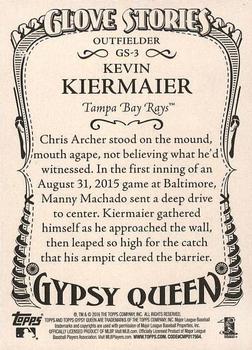 2016 Topps Gypsy Queen - Glove Stories #GS-3 Kevin Kiermaier Back