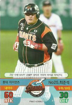 2016 SMG Ntreev Baseball's Best Players Diamond Winners #PA02-LO002 Jeon-Suk Choi Front