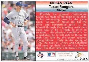 1992 Pacific Nolan Ryan Texas Express II - Limited Edition #2 Nolan Ryan Back