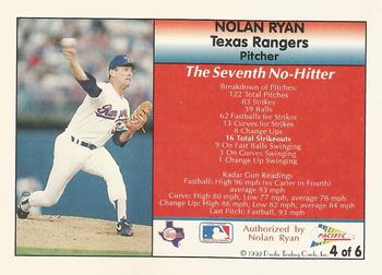 1992 Pacific Nolan Ryan Texas Express II - Limited Edition #4 Nolan Ryan Back