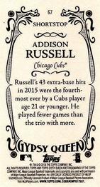 2016 Topps Gypsy Queen - Mini #67 Addison Russell Back