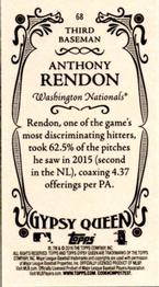 2016 Topps Gypsy Queen - Mini #68 Anthony Rendon Back