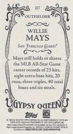 2016 Topps Gypsy Queen - Mini Red #327 Willie Mays Back