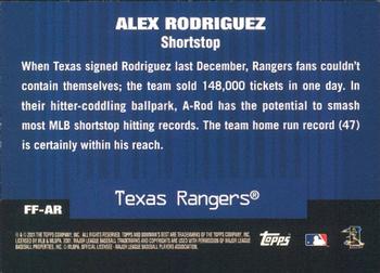 2001 Bowman's Best - Franchise Favorites #FF-AR Alex Rodriguez  Back