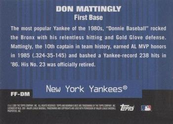 2001 Bowman's Best - Franchise Favorites #FF-DM Don Mattingly  Back