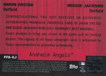 2001 Bowman's Best - Franchise Favorites Autographs #FFA-EJ Darin Erstad / Reggie Jackson Back