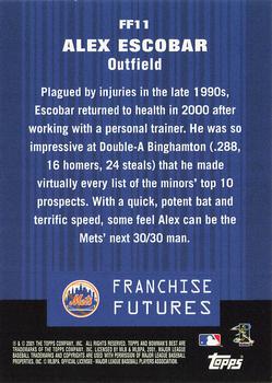 2001 Bowman's Best - Franchise Futures #FF11 Alex Escobar  Back