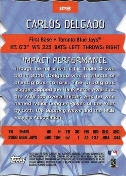 2001 Bowman's Best - Impact Players #IP8 Carlos Delgado  Back