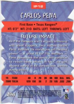 2001 Bowman's Best - Impact Players #IP12 Carlos Pena  Back