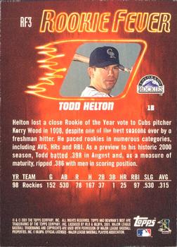 2001 Bowman's Best - Rookie Fever #RF3 Todd Helton  Back