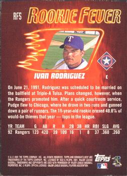 2001 Bowman's Best - Rookie Fever #RF5 Ivan Rodriguez  Back