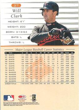 2001 Donruss - 1999 Retro #37 Will Clark Back