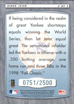 2001 Donruss - 1999 Retro Diamond Kings #5 Derek Jeter  Back