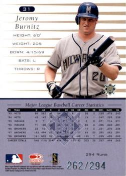 2001 Donruss - 1999 Retro Stat Line Career #31 Jeromy Burnitz Back