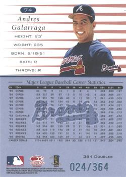 2001 Donruss - 1999 Retro Stat Line Career #74 Andres Galarraga Back