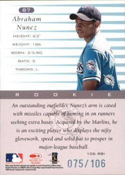 2001 Donruss - 1999 Retro Stat Line Career #87 Abraham Nunez Back