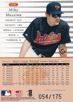 2001 Donruss - 1999 Retro Stat Line Season #39 Mike Mussina Back