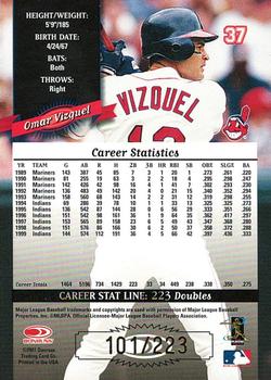 2001 Donruss - 2000 Retro Stat Line Career #37 Omar Vizquel Back