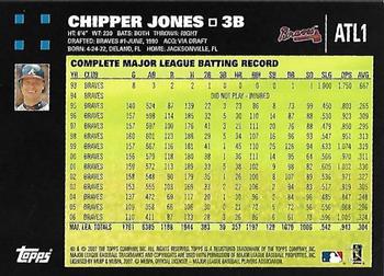 2007 Topps Atlanta Braves #ATL1 Chipper Jones Back