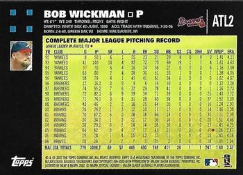 2007 Topps Atlanta Braves #ATL2 Bob Wickman Back