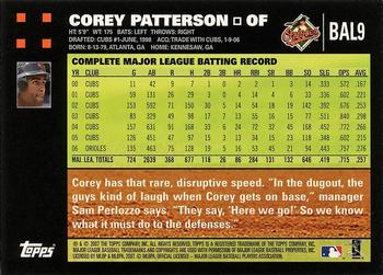 2007 Topps Baltimore Orioles #BAL9 Corey Patterson Back